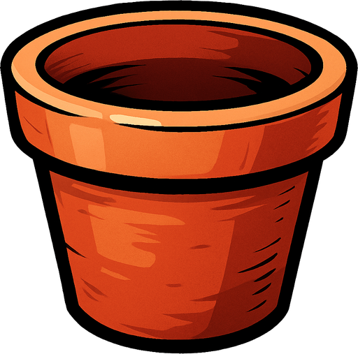 boş çiçek saksısı.
In-Game asset.  2d.  High contrast.  No shadows