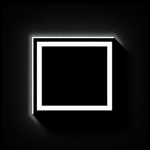 4:3 Simple rectangle white outline. Black background
