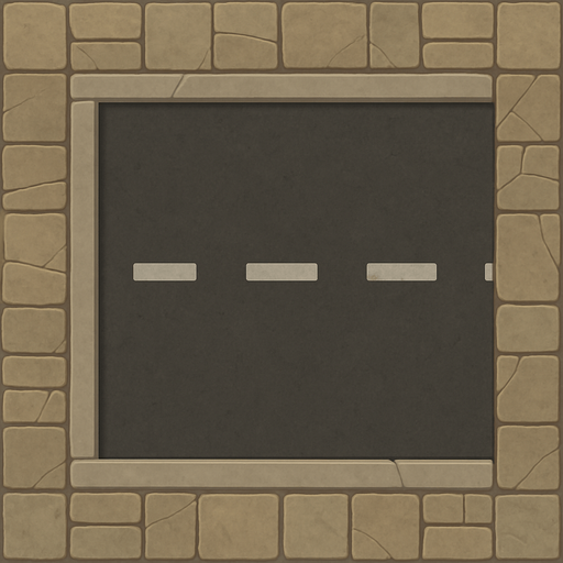 street tile on top viewing with street way.
In-Game asset.  2d
