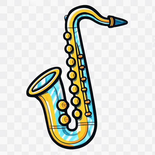 Saxophone transparent.
In-Game asset.  2d.  High contrast.  No shadows