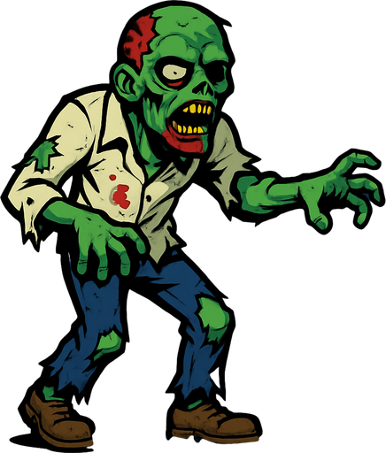 zombie.
In-Game asset.  High contrast.  No shadows. 2d