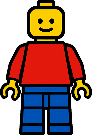 Make a Lego person.
In-Game asset.  2d.  High contrast.  No shadows