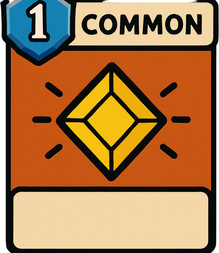 common card.
In-Game asset.  2d.  High contrast.  No shadows