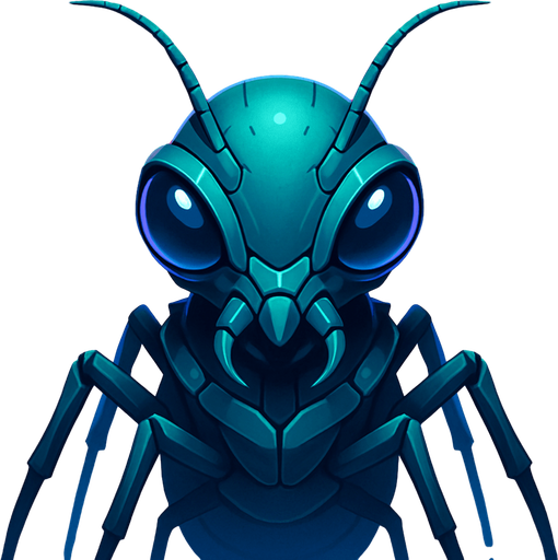 Front-facing icon, Fullscreen modern App Store art style with futuristic medium alien bug
, 16:9, high definition.  No text captions!