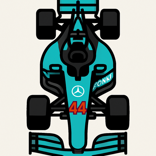 f1 mercedes car 2d vertical.
In-Game asset.  2d.  High contrast.  No shadows