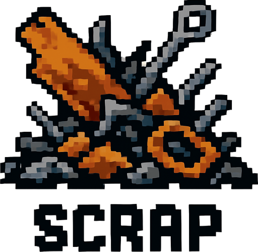 Pixel scrap.
In-Game asset.  2d.  High contrast.  No shadows. Pixel