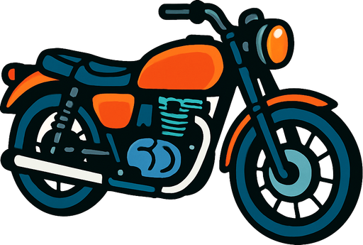 motorcycle.
In-Game asset.  2d.  High contrast.  No shadows
