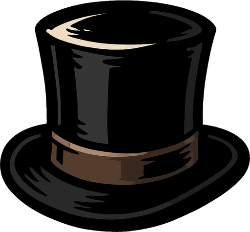 Top hat.
In-Game asset.  2d.  High contrast.  No shadows