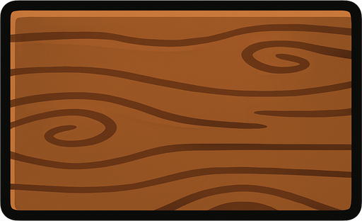 Rectángulo de madera color café.
In-Game asset.  2d.  High contrast.  No shadows