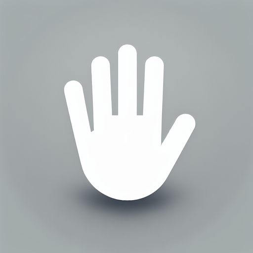 Рука белая. Иконка.
Single Game Texture.  In-Game asset.  2d.  Blank background.  High contrast.  No shadows