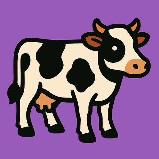Pure cow.
In-Game asset.  2d.  High contrast.  No shadows