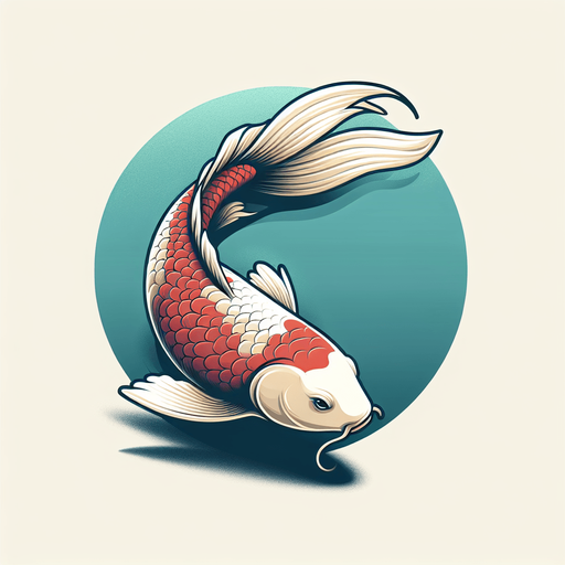 A realistic koyfish swiming to the right.
Single Game Texture. In-Game asset. 2d. Blank background. High contrast. No shadows.