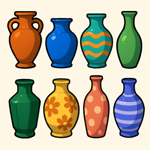 Pack of different vases.
In-Game asset.  High contrast.  No shadows. 3D