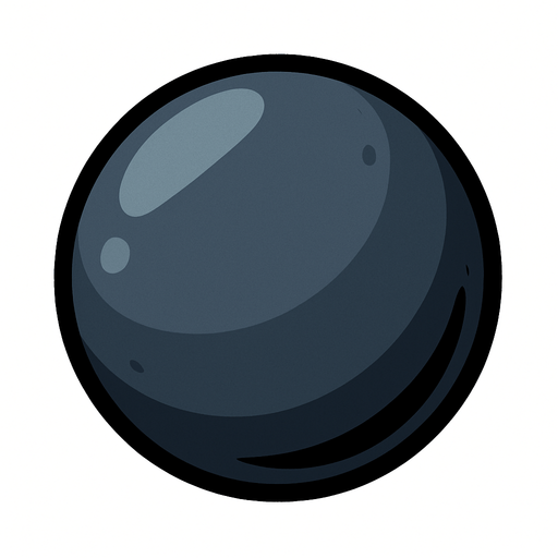 bala de cañon.
In-Game asset.  2d.  High contrast.  No shadows