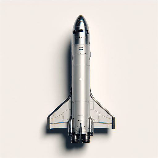 a spacex starshiip rocket.
Single Game Texture. In-Game asset. 2d. Blank background. High contrast. No shadows.