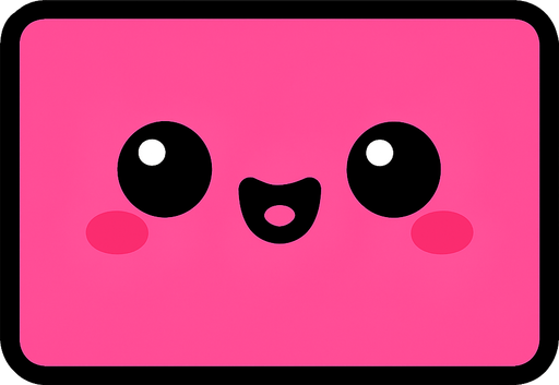 pink cute rec
tangle kawaii.
In-Game asset.  2d.  High contrast.  No shadows