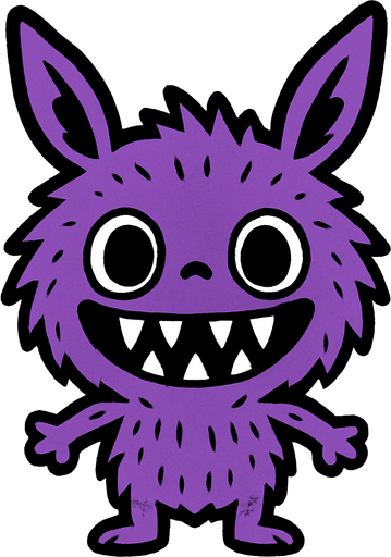 Labubu purple.
In-Game asset.  2d.  High contrast.  No shadows