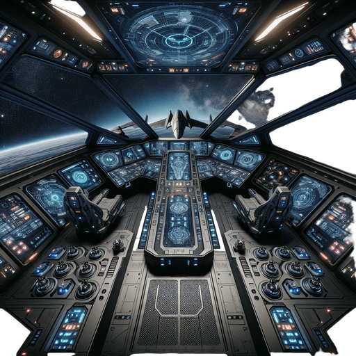 a futuristic space fighter cockpit.