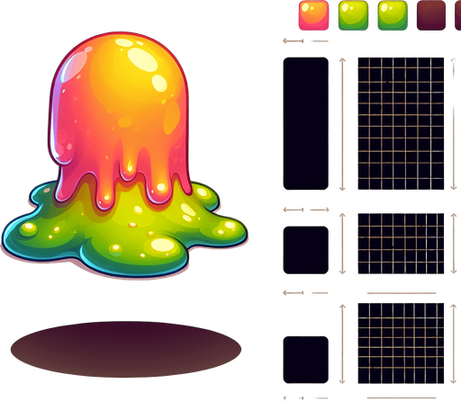alive 
slime.
Single Game Texture.  In-Game asset.  2d.  Blank background.  High contrast.  No shadows