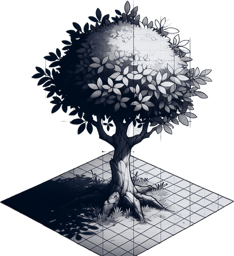 tree sepling.
Single Game Texture.  In-Game asset.  2d.  Blank background.  High contrast.  No shadows