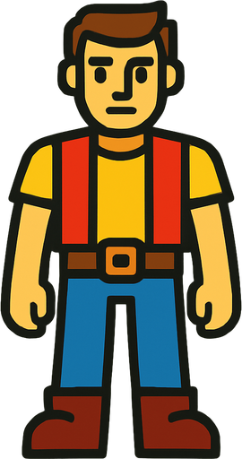 Human.
In-Game asset.  2d.  High contrast.  No shadows