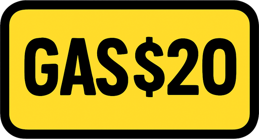 Button that says Gas $20. No picture 
In-Game asset.  2d.  High contrast.  No shadows