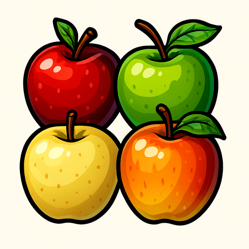 Pack of different apples.
In-Game asset.  High contrast.  No shadows. 3D