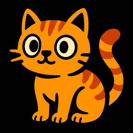 Cat.
In-Game asset.  2d.  High contrast.  No shadows