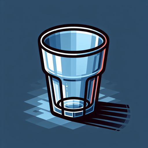 An empty drinking glass..
Single Game Texture. In-Game asset. 2d. Blank background. High contrast. No shadows.