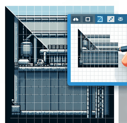 Pixel art, side view of a concrete factory floor . Single Game Texture. In-Game asset. 2d. Blank background. High contrast. No shadows.