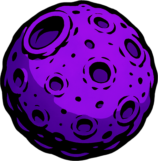 purple meteor ball no flame effect.
In-Game asset.  2d.  High contrast.  No shadows