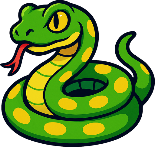 Snake.
In-Game asset.  2d.  High contrast.  No shadows