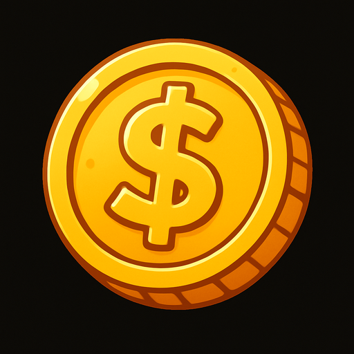 Altın para yap.
In-Game asset.  2d.  High contrast.  No shadows