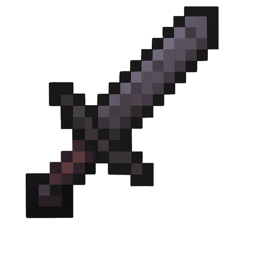 netherite sword.
In-Game asset.  2d.  High contrast.  No shadows