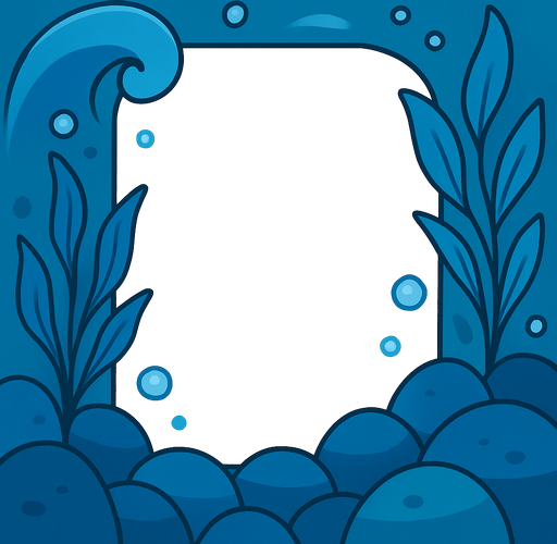 Un marco para una carta que represente al tipo agua