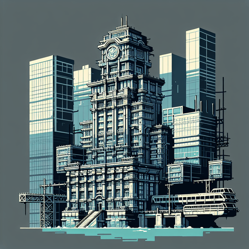 Building.
Single Game Texture. In-Game asset. 2d. Blank background. High contrast. No shadows.