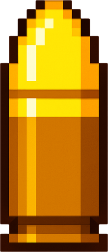 an 16bit 20x40 yellow bullet.
In-Game asset.  2d.  High contrast.  No shadows