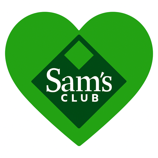 Un corazon verde de sams club.
In-Game asset.  2d.  High contrast.  No shadows