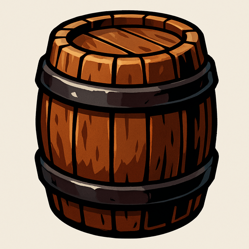 barrel.
In-Game asset.  High contrast.  No shadows