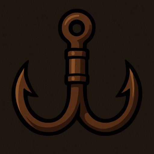 double pointed hook.
In-Game asset.  2d.  High contrast.  No shadows