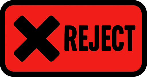 reject button.
In-Game asset.  2d.  High contrast.  No shadows