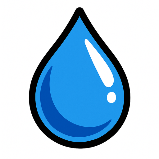 gota de agua en 2d.
In-Game asset.  2d.  High contrast.  No shadows