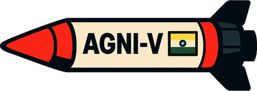 yatayda hareket eden bir Agni-V füzesi çiz
In-Game asset.  2d.  High contrast.  No shadows
