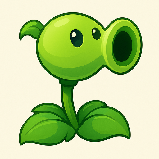 Un lanza guisantes del videojuego plantas vs zombies.
In-Game asset.  No shadows