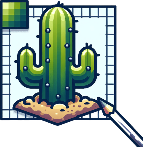 cactus.
Single Game Texture. In-Game asset. 2d. Blank background. High contrast. No shadows.