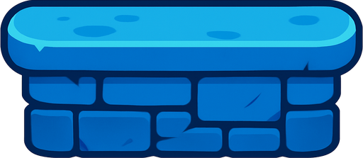 blue platform.
In-Game asset.  2d.  High contrast.  No shadows