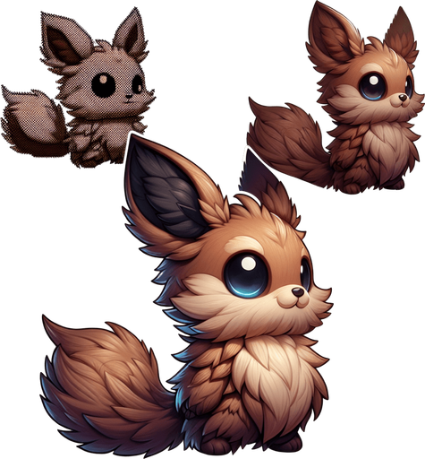 Pokemon Eevee icon, profile image, png transparent background round circle.
Single Game Texture. In-Game asset. 2d. Blank background. High contrast. No shadows.