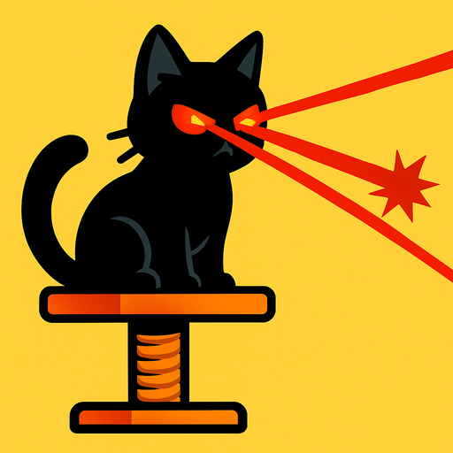 "Laser Cat Perch": A cat with laser eyes that "targets" and zaps high-priority enemies with precision. (Internet loves cats)..
In-Game asset.  2d.  High contrast.  No shadows