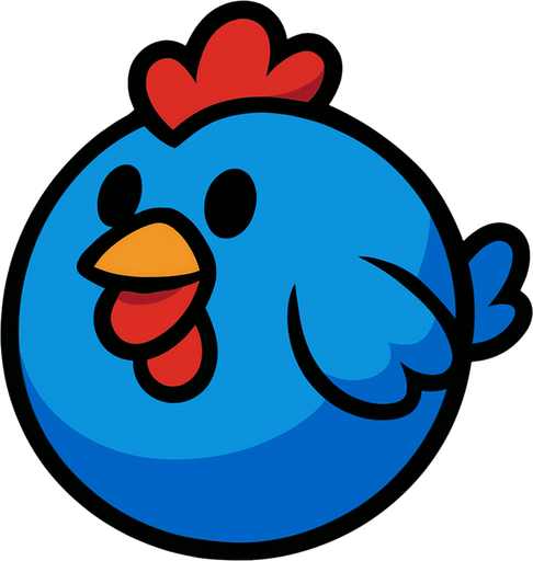 ball chicken blue.
In-Game asset.  2d.  High contrast.  No shadows
