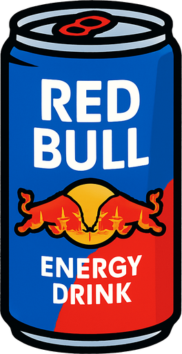 redbull energy drink.
In-Game asset.  2d.  High contrast.  No shadows